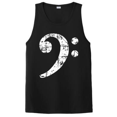 Bass Clef Vintage White Bassist Bass Player PosiCharge Competitor Tank