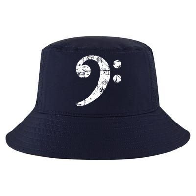 Bass Clef Vintage White Bassist Bass Player Cool Comfort Performance Bucket Hat