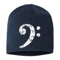 Bass Clef Vintage White Bassist Bass Player Sustainable Beanie