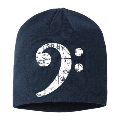 Bass Clef Vintage White Bassist Bass Player Sustainable Beanie