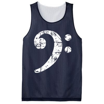 Bass Clef Vintage White Bassist Bass Player Mesh Reversible Basketball Jersey Tank