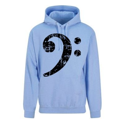 Bass Clef Vintage White Bassist Bass Player Unisex Surf Hoodie