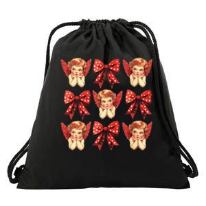 Bow Cupid Valentine Couples Love Arrow Gift Cute Valentine Drawstring Bag