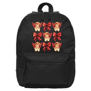 Bow Cupid Valentine Couples Love Arrow Gift Cute Valentine 16 in Basic Backpack