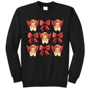 Bow Cupid Valentine Couples Love Arrow Gift Cute Valentine Tall Sweatshirt