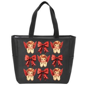 Bow Cupid Valentine Couples Love Arrow Gift Cute Valentine Zip Tote Bag