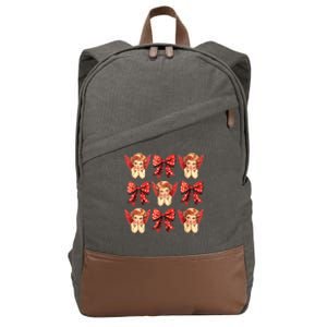 Bow Cupid Valentine Couples Love Arrow Gift Cute Valentine Cotton Canvas Backpack