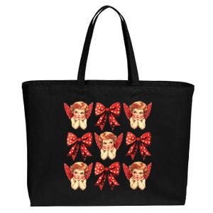 Bow Cupid Valentine Couples Love Arrow Gift Cute Valentine Cotton Canvas Jumbo Tote