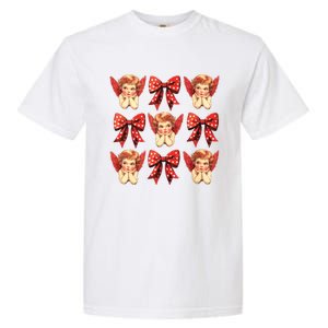 Bow Cupid Valentine Couples Love Arrow Gift Cute Valentine Garment-Dyed Heavyweight T-Shirt