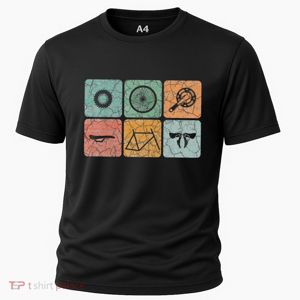 Biking Cycling Vintage Bicycle Parts Cyclist Performance Shirt