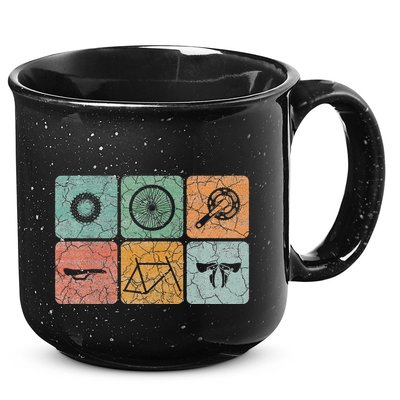 Biking Cycling Vintage Bicycle Parts Cyclist 15oz Campfire Ceramic Mug