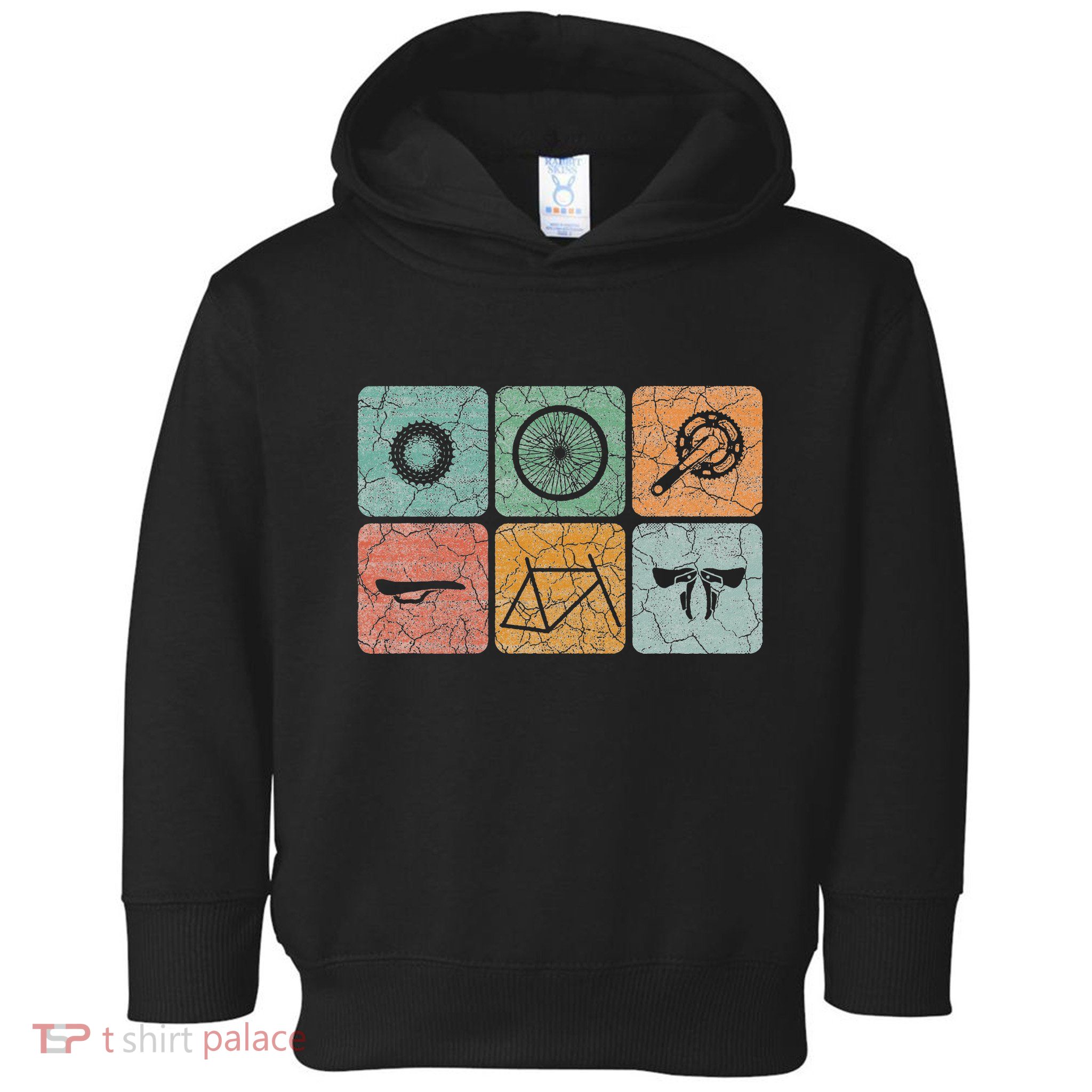 Biking Cycling Vintage Bicycle Parts Cyclist Toddler Hoodie