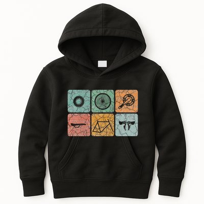 Biking Cycling Vintage Bicycle Parts Cyclist Kids Hoodie