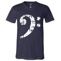 Bass Clef Vintage Bassist Bass Player V-Neck T-Shirt