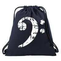 Bass Clef Vintage Bassist Bass Player Drawstring Bag