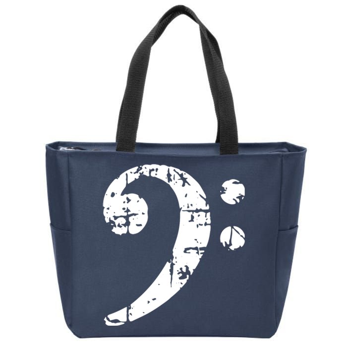 Bass Clef Vintage Bassist Bass Player Zip Tote Bag