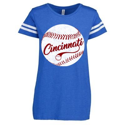 Baseball Cincinnati Vintage Ball Red Seam National Pastime Enza Ladies Jersey Football T-Shirt