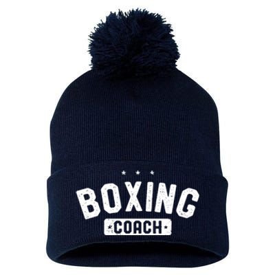 Boxing Coach Vintage Boxing Pom Pom 12in Knit Beanie