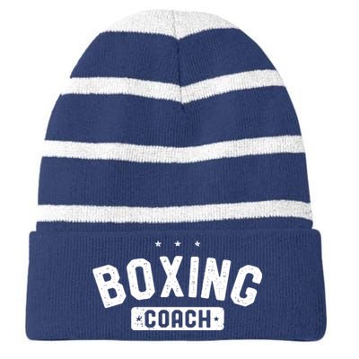 Boxing Coach Vintage Boxing Striped Beanie with Solid Band