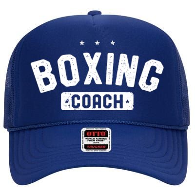 Boxing Coach Vintage Boxing High Crown Mesh Back Trucker Hat