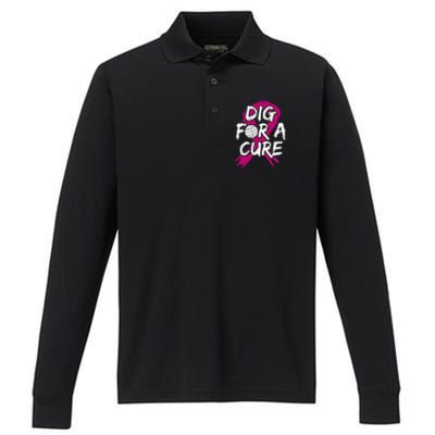 Breast Cancer Volleyball P.I.N.K Ribbon Surgery Carcinoma Performance Long Sleeve Polo