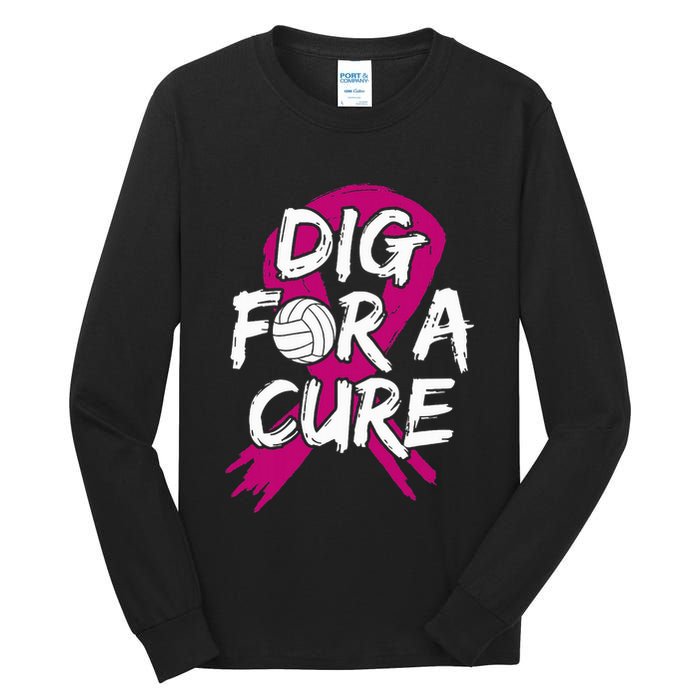 Breast Cancer Volleyball P.I.N.K Ribbon Surgery Carcinoma Tall Long Sleeve T-Shirt