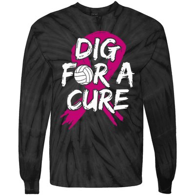 Breast Cancer Volleyball P.I.N.K Ribbon Surgery Carcinoma Tie-Dye Long Sleeve Shirt