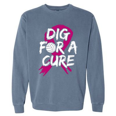 Breast Cancer Volleyball P.I.N.K Ribbon Surgery Carcinoma Garment-Dyed Sweatshirt