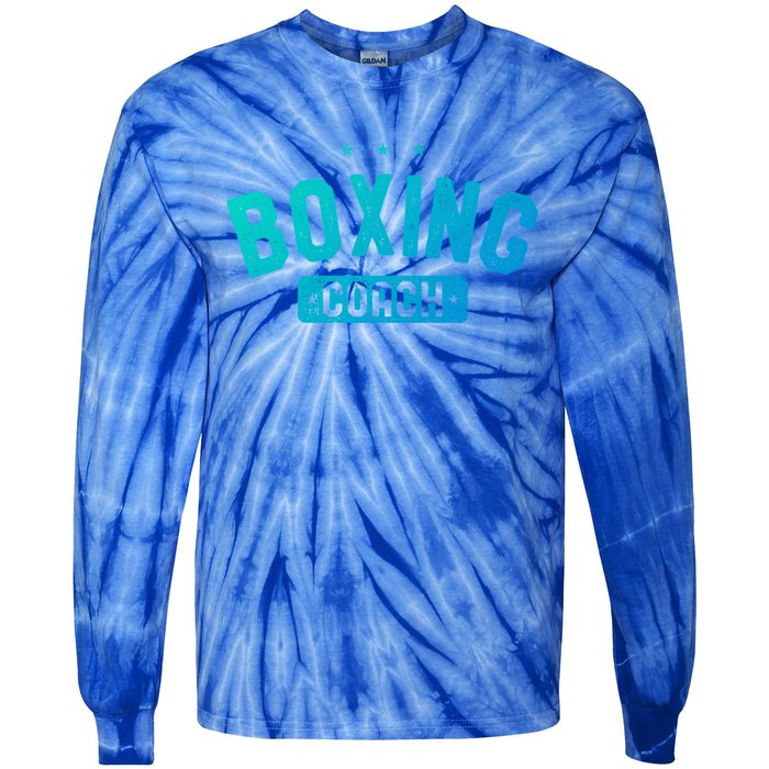 Boxing Coach Vintage Boxing Gift Tie-Dye Long Sleeve Shirt