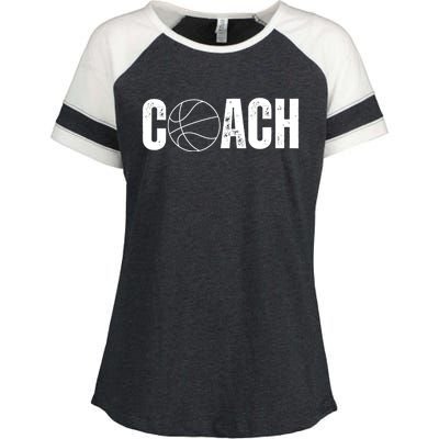 Basketball Coach Vintage Coaching Staff Basketball Cute Gift Enza Ladies Jersey Colorblock Tee