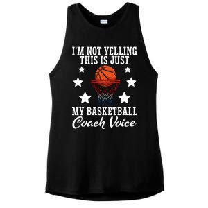 Basketball Coach Voice I'm Not Yelling Coaches Coaching Gift Ladies PosiCharge Tri-Blend Wicking Tank