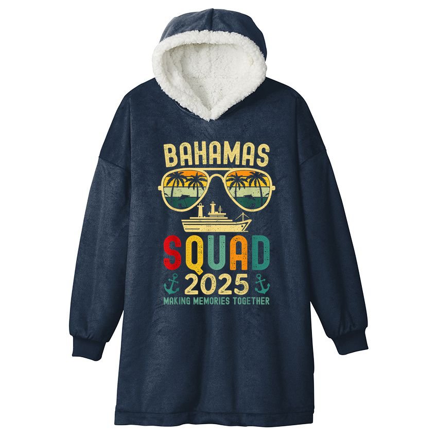 Bahamas Cruise Vacation 2025 Family Friends Squad Matching Hooded Wearable Blanket