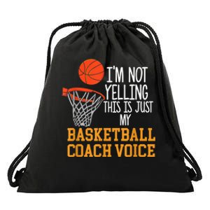 Basketball Coach Voice, Funny Basketball Coach Tshirt Drawstring Bag