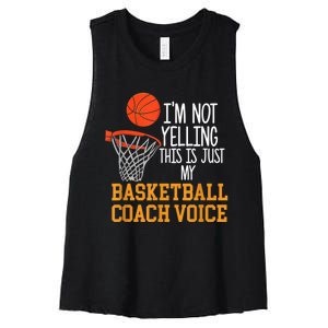 Basketball Coach Voice, Funny Basketball Coach Tshirt Women's Racerback Cropped Tank