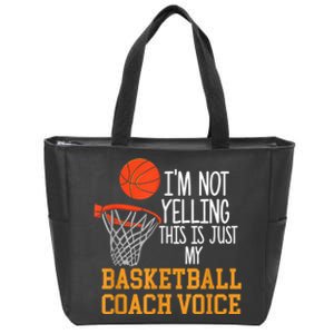 Basketball Coach Voice, Funny Basketball Coach Tshirt Zip Tote Bag