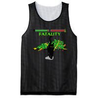 Black Cat Vs Christmas Tree Retro Video Fighting Game Funny Mesh Reversible Basketball Jersey Tank