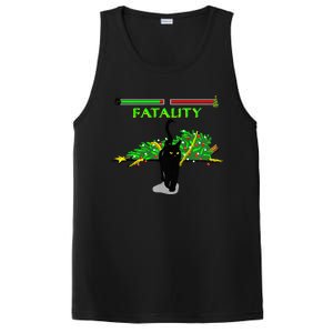 Black Cat Vs Christmas Tree Retro Video Fighting Game Funny PosiCharge Competitor Tank