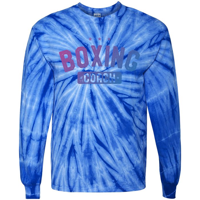 Boxing Coach Vintage Boxing Gift Tie-Dye Long Sleeve Shirt