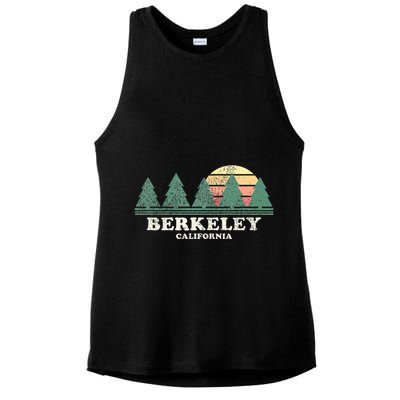 Berkeley Ca Vintage Throwback Retro 70s Design Ladies PosiCharge Tri-Blend Wicking Tank