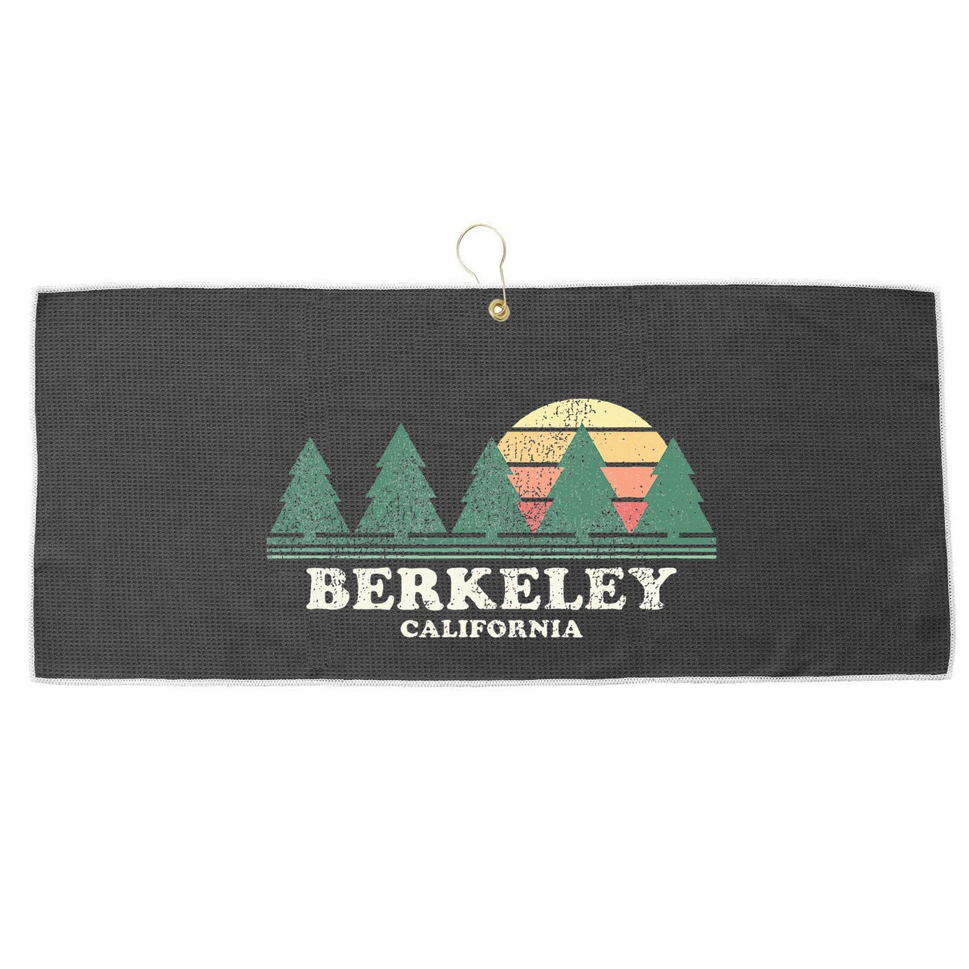 Berkeley Ca Vintage Throwback Retro 70s Design Large Microfiber Waffle Golf Towel