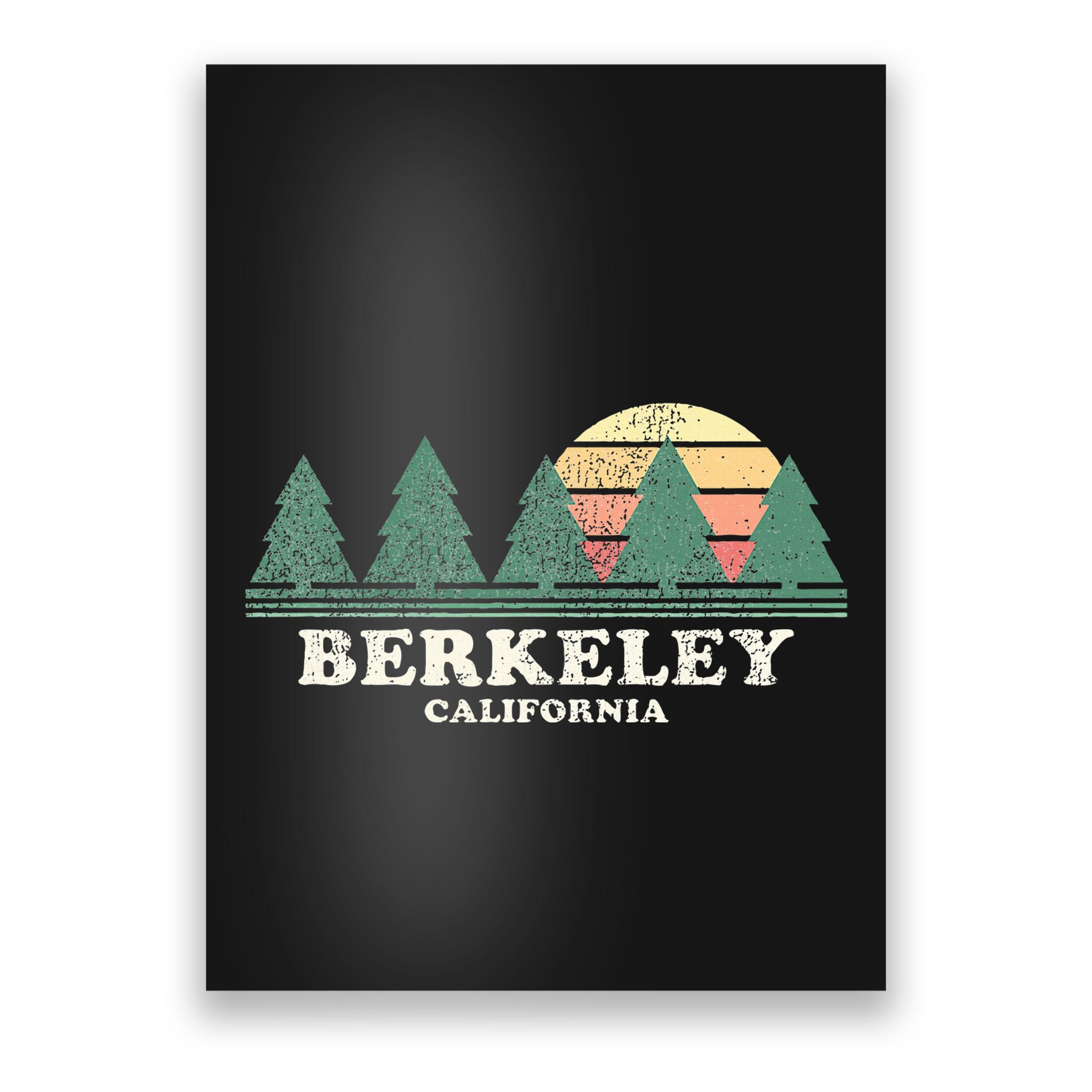 Berkeley Ca Vintage Throwback Retro 70s Design Poster