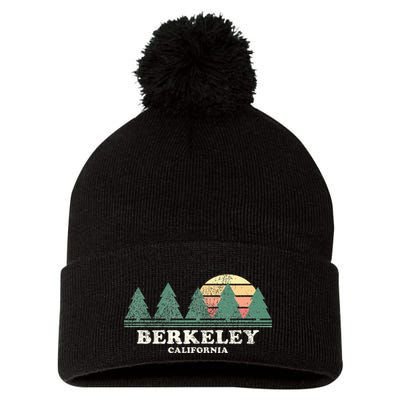 Berkeley Ca Vintage Throwback Retro 70s Design Pom Pom 12in Knit Beanie