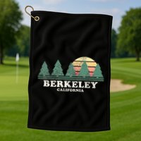 Berkeley Ca Vintage Throwback Retro 70s Design Golf Towel
