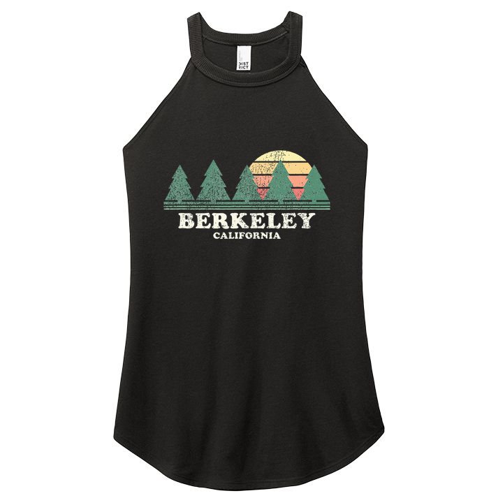 Berkeley Ca Vintage Throwback Retro 70s Design Women's Perfect Tri Rocker Tank