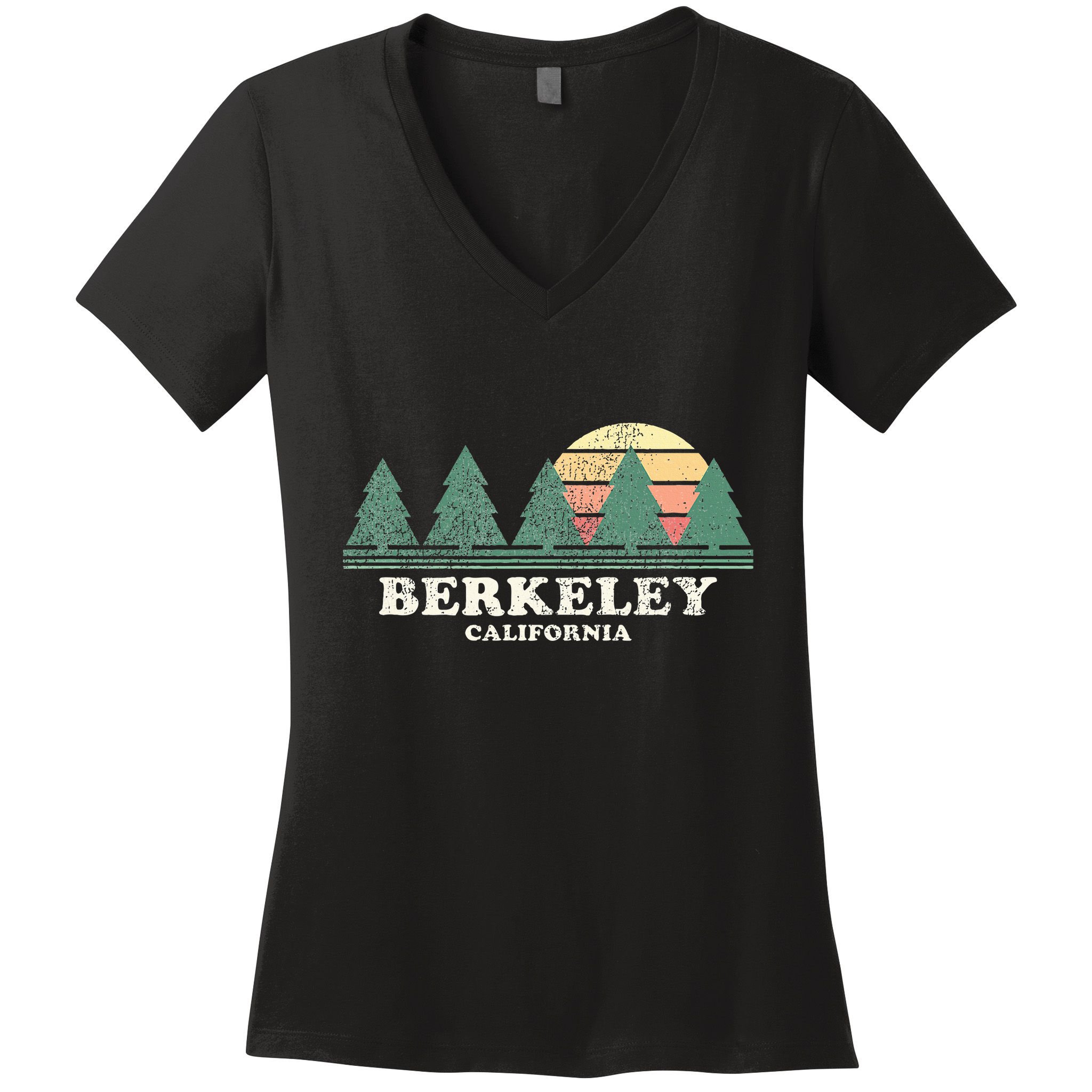 Berkeley Ca Vintage Throwback Retro 70s Design Women's V-Neck T-Shirt