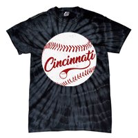 Baseball Cincinnati Vintage Ball Red Seam National Pastime Tie-Dye T-Shirt