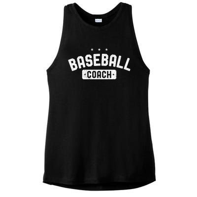 Baseball Coach Vintage Baseball Ladies PosiCharge Tri-Blend Wicking Tank