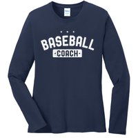 Baseball Coach Vintage Baseball Ladies Long Sleeve Shirt