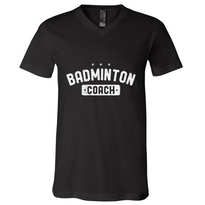 Badminton Coach Vintage Badminton V-Neck T-Shirt