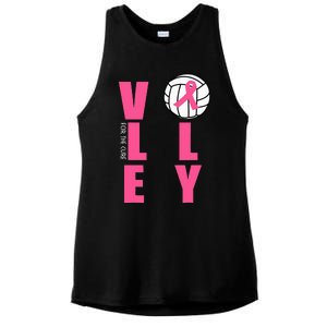 Breast Cancer Volleyball Pink Ribbon Volley For The Cure Ladies PosiCharge Tri-Blend Wicking Tank